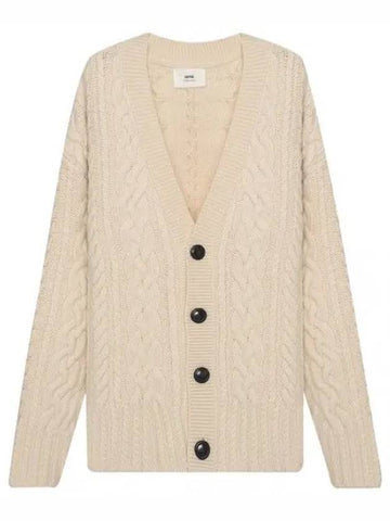 cable knit cardigan women - AMI - BALAAN 1