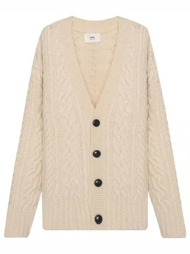 cable knit cardigan - AMI - BALAAN 1