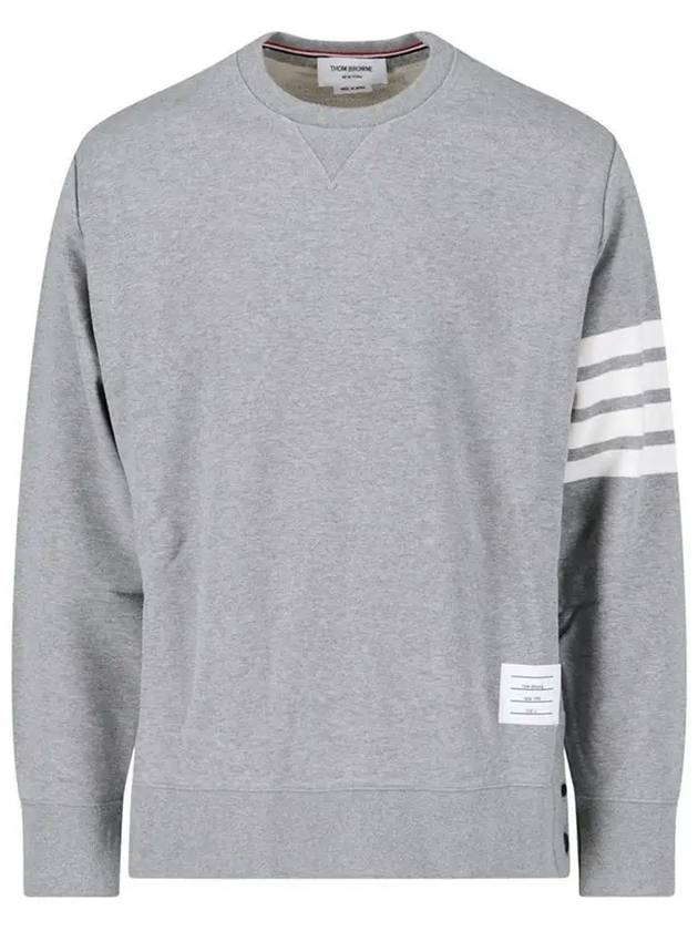 4 Bar Loopback Jersey Sweatshirt Light Grey - THOM BROWNE - BALAAN 3