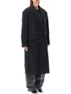 Women's Check Pattern Double Coat Dark Grey - ISABEL MARANT - BALAAN 5