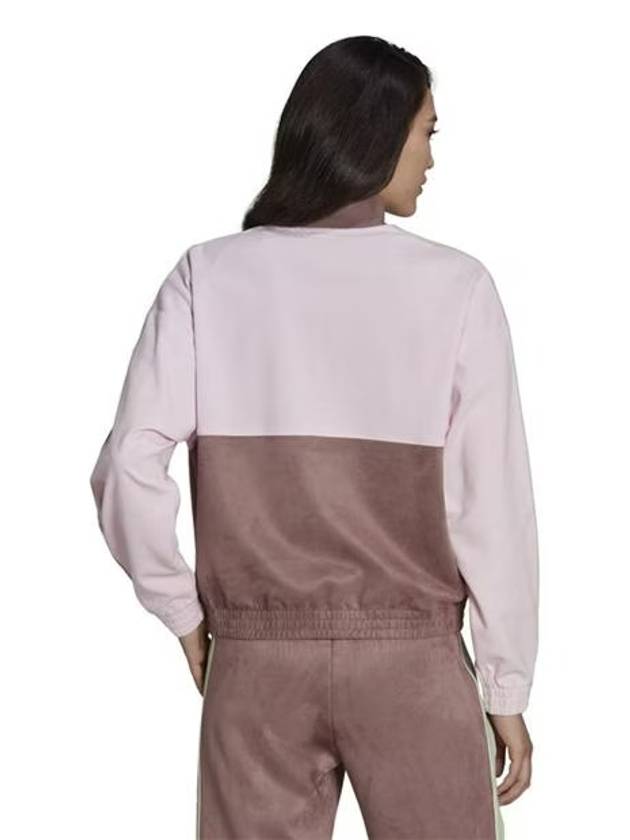 Color Block Half Zip-Up Jacket Pink Brown - ADIDAS - BALAAN 3