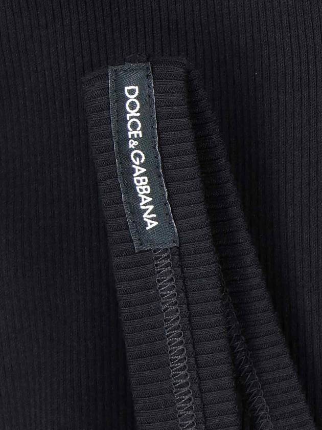 Ribbed Knit Tank Sleeveless Black - DOLCE&GABBANA - BALAAN 4