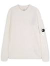 Men's Lens Wappen Crew Neck Knit Top Off White - CP COMPANY - BALAAN 4