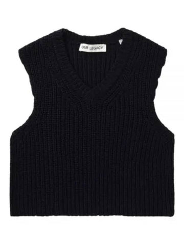 Intact Chunky Cotton Rib Vest Navy - OUR LEGACY - BALAAN 1