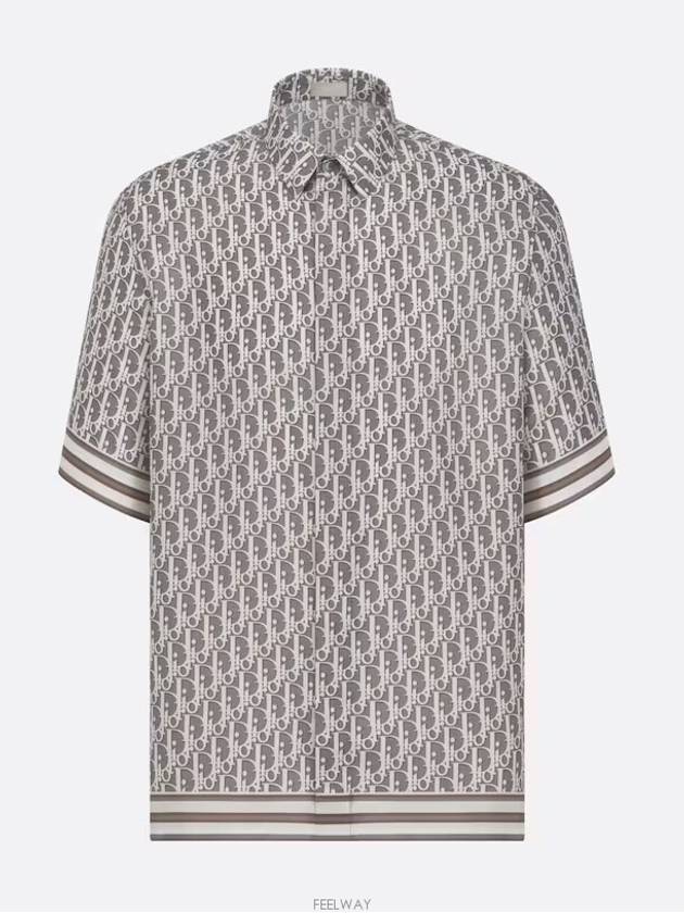 Oblique Short Sleeve Shirt Grey - DIOR - BALAAN 6