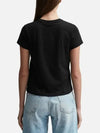 Logo Shrunken Cotton Jersey Short Sleeve T-Shirt Black - ALEXANDER WANG - BALAAN 4