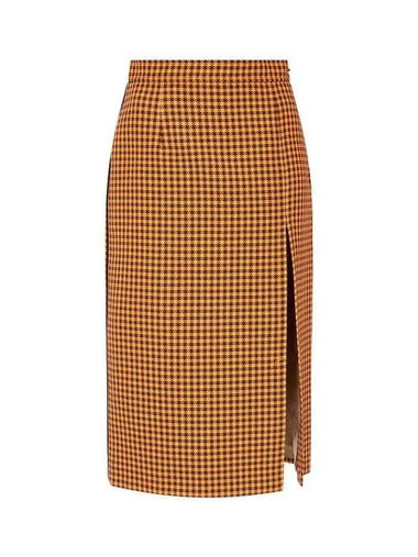 Check pattern slit skirt burgundy - MARNI - BALAAN 1