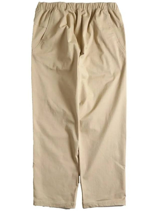 Cotton spandex belted long pants beige - OFFGRID - BALAAN 2