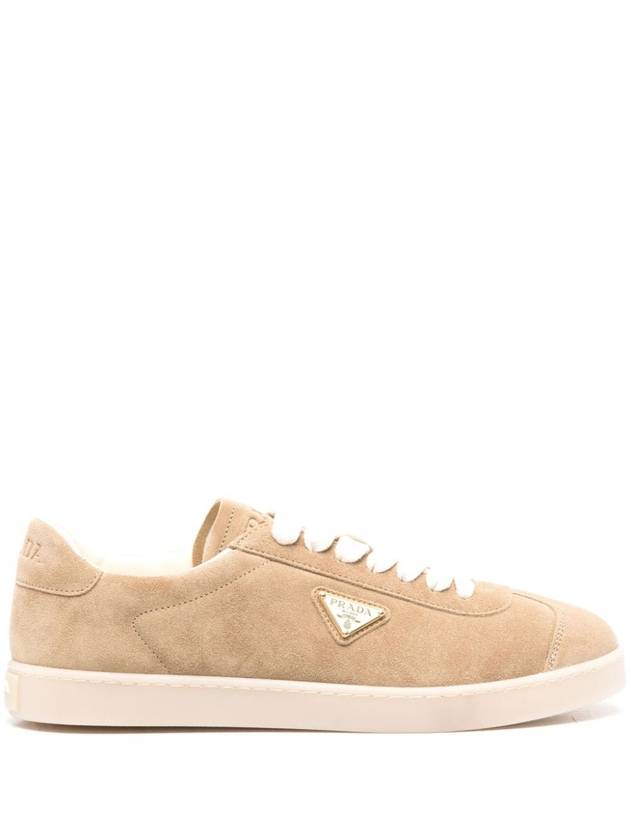 Lane Suede Low Top Sneakers Beige Tan - PRADA - BALAAN 2