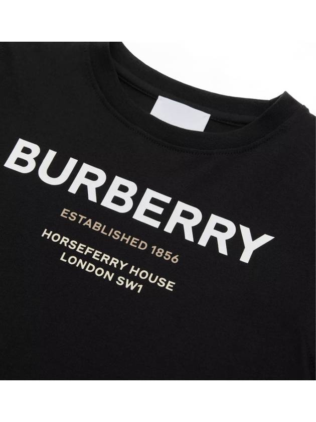 24 Black crew neck T shirt with logo 8064569130828 N BURBE A1189 - BURBERRY - BALAAN 5