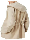 Gennaio Hooded Wool Single Coat Sand - MAX MARA - BALAAN 5