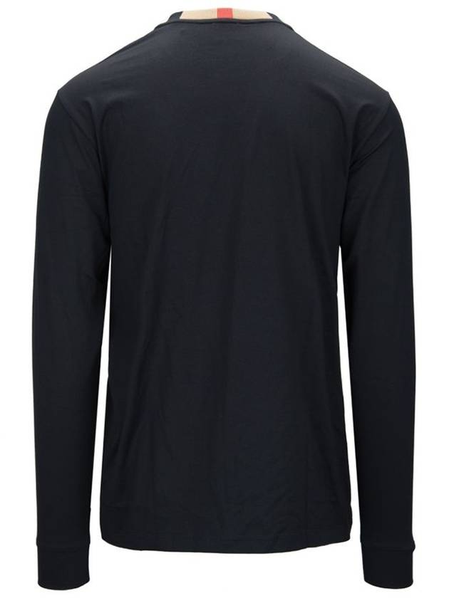 Jason Striped Neck Long Sleeve T-Shirt Black - BURBERRY - BALAAN 3