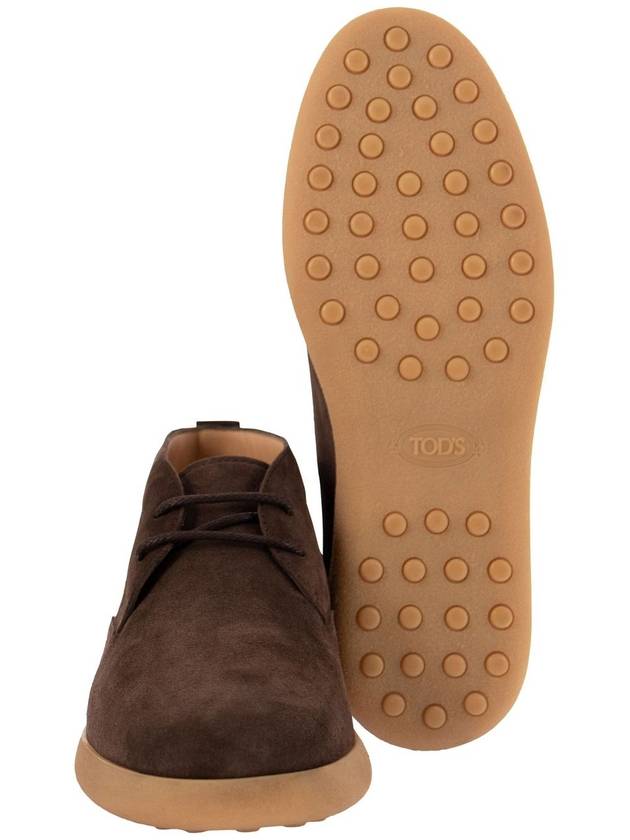 Suede Lace-Up Ankle Boots Brown - TOD'S - BALAAN 6