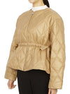 Women's Quilted Recycled Nylon Down Zip-Up Jacket Beige - GANNI - BALAAN 6