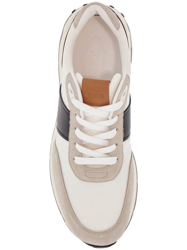 elegant sporty sneakers in white leather and suede running mid volume 63k - TOD'S - BALAAN 2