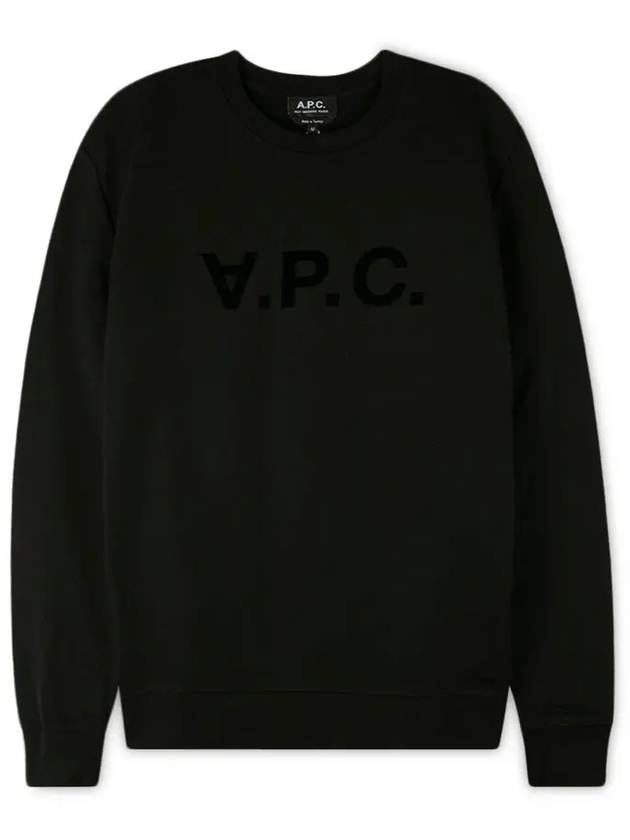 Men's VPC Logo Print Crew Neck Sweatshirt Black - A.P.C. - BALAAN 4