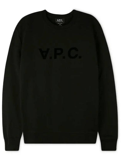 Men's VPC Logo Print Crew Neck Sweatshirt Black - A.P.C. - BALAAN 2