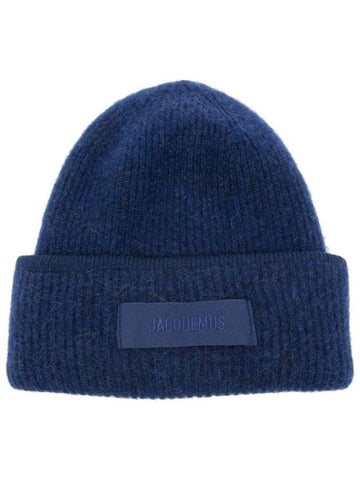 Jacquemus Logo Wool Beanie Navy Unisex - JACQUEMUS - BALAAN 1