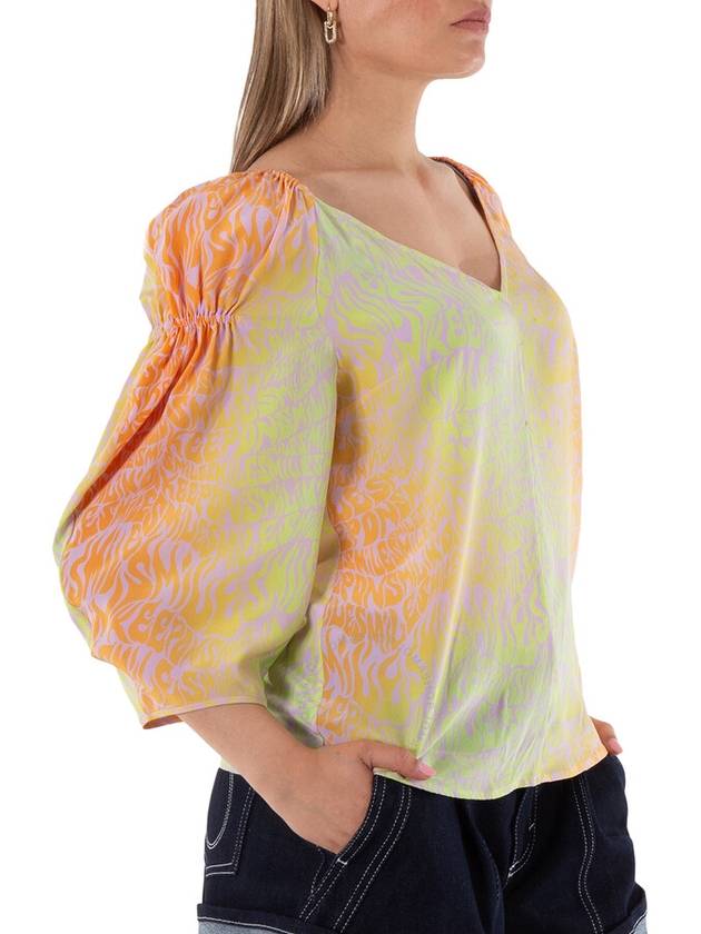 Stella McCartney Ladies Orchid Tie-Dyed V-Neck Blouse, Brand Size 40 (US Size 6) - STELLA MCCARTNEY - BALAAN 3