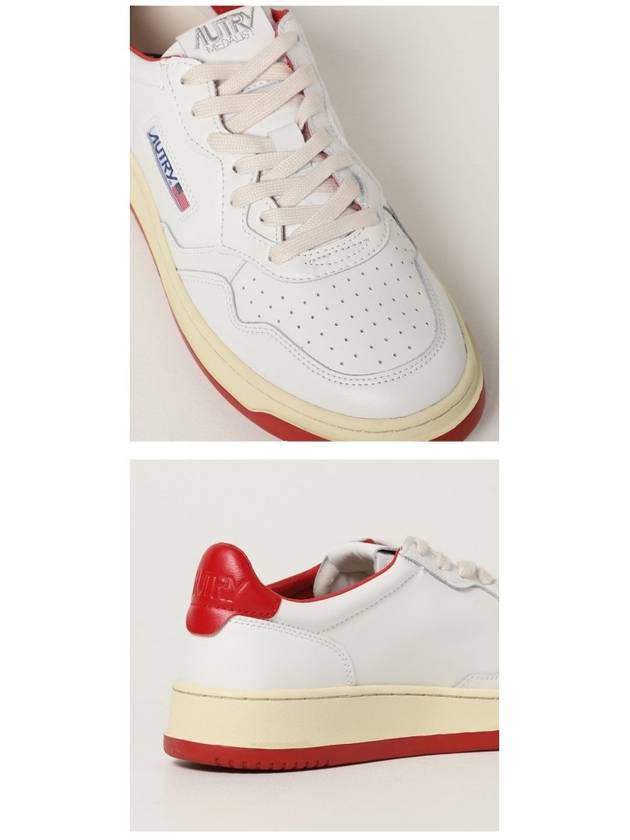 Medalist Leather Low Top Sneakers White Red - AUTRY - BALAAN 6