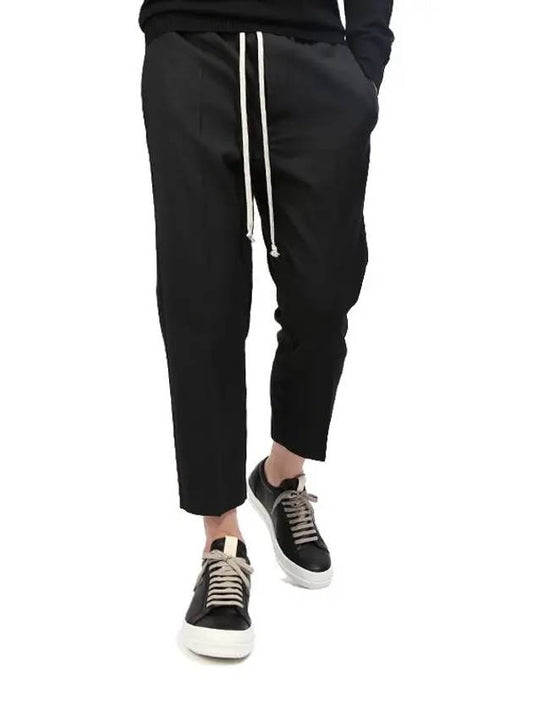 Drawstring Cropped Straight Pants Black - RICK OWENS - BALAAN 2