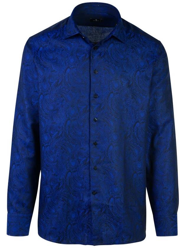 Etro 'Roma' Blue Cotton Shirt - ETRO - BALAAN 1