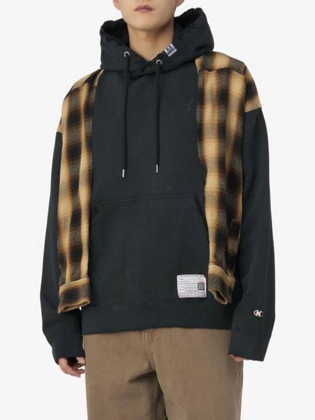 Destroyed Check Hoodie Black - MAISON MIHARA YASUHIRO - BALAAN 2