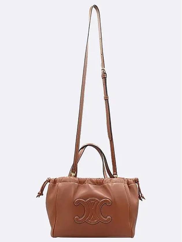 111013DU3 Cuir Triomphe Drawspring Cabas Small Tote Bag 2WAY - CELINE - BALAAN 5