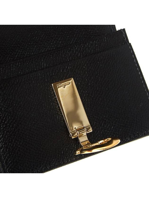 Gancini Calfskin Card Wallet Black - SALVATORE FERRAGAMO - BALAAN 9