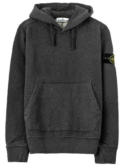 Wappen Patch Brushed Hooded Sweatshirt Men s Hoodie Charcoal 711562820 V0M67 - STONE ISLAND - BALAAN 2