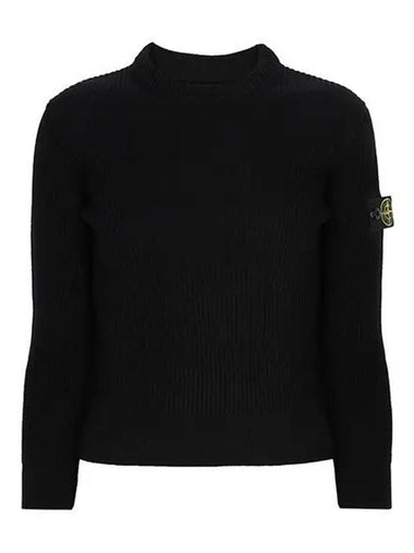 KIDS Black Wappen Wool Sweater 8116510C2 V0029 8A 1209975 - STONE ISLAND - BALAAN 1