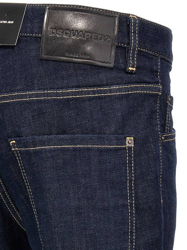 Dark Rinse Wash Skater Denim Jeans Blue - DSQUARED2 - BALAAN 5