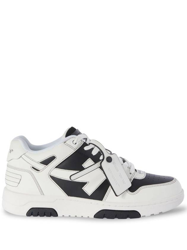 Out of Office Calfskin Low Top Sneakers Black White - OFF WHITE - BALAAN 3