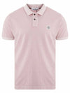 Logo Patch Washing Polo Shirt Pink - STONE ISLAND - BALAAN 2