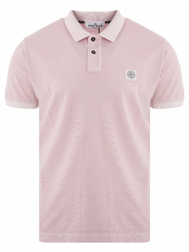 Logo Patch Washing Polo Shirt Pink - STONE ISLAND - BALAAN 2