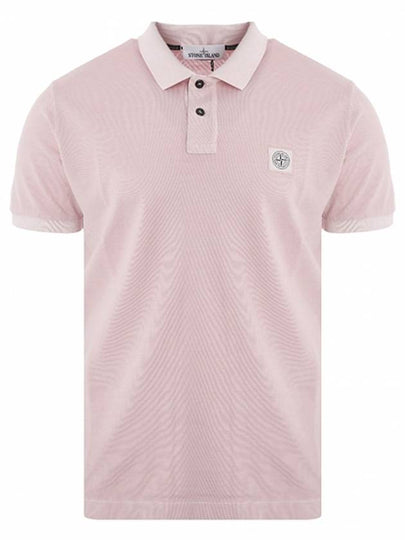 Logo Patch Washing Polo Shirt Pink - STONE ISLAND - BALAAN 2