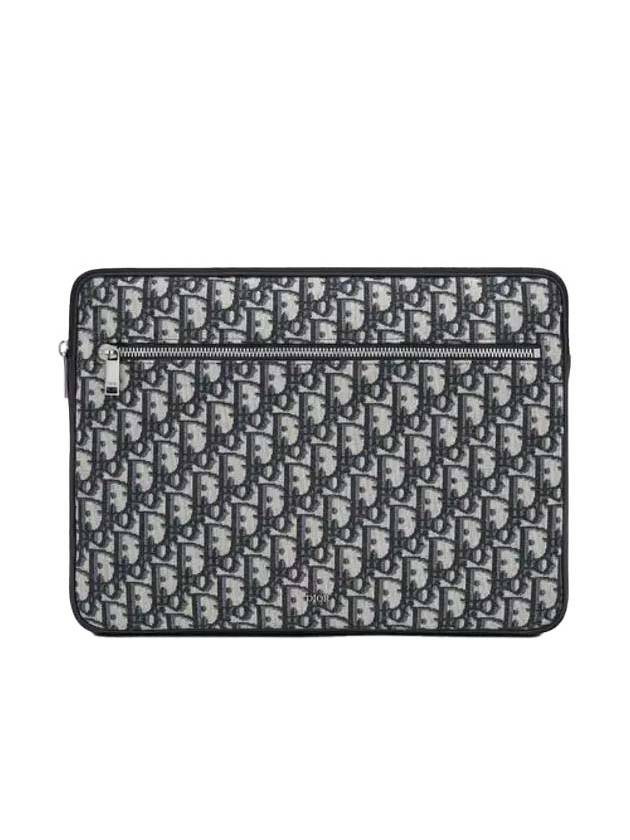 Oblique Jacquard Laptop Briefcase Beige Black - DIOR - BALAAN 1