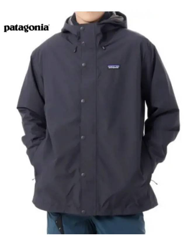 Men's Jackson Glacier Rain Hooded Jacket Ink Black - PATAGONIA - BALAAN 2