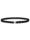 Silver Triomphe Calfskin Belt Black - CELINE - BALAAN 4