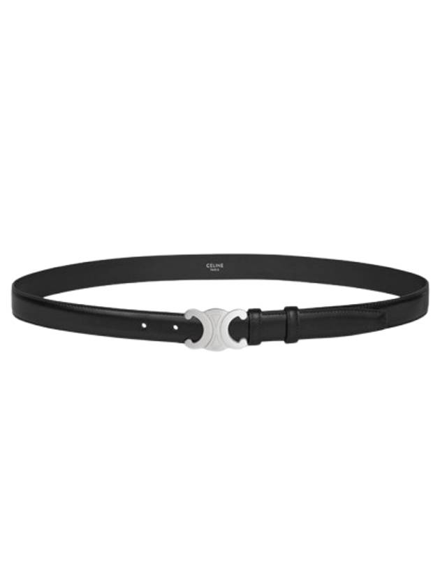 Silver Triomphe Calfskin Belt Black - CELINE - BALAAN 4