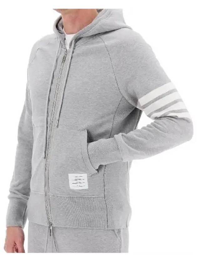 Engineered 4 Bar Diagonal Zip Up Hoodie Navy - THOM BROWNE - BALAAN 8