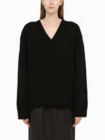 Wool cashmere V-neck knit - PRADA - BALAAN 1