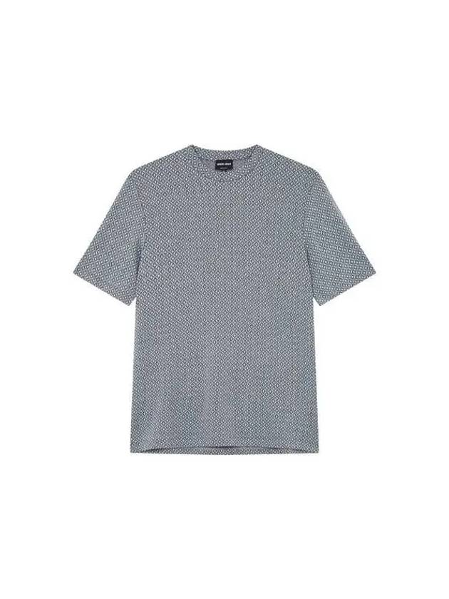 Men s Patterned Stretch T Shirt Light Blue - GIORGIO ARMANI - BALAAN 1