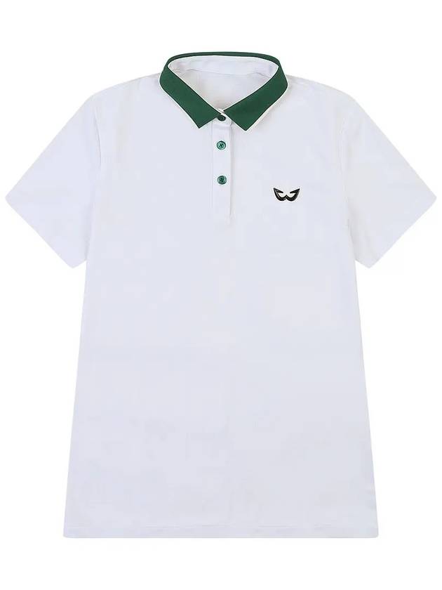 POLY SQUARE MESH GOLF T-SHIRT WHITE - WHITEBALL - BALAAN 1