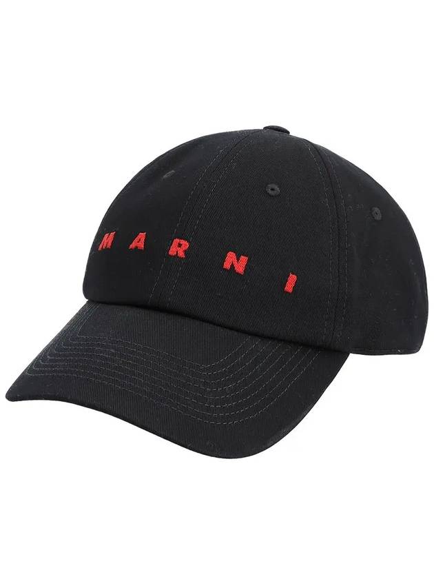 Embroidered Logo Ball Cap Black - MARNI - BALAAN 4