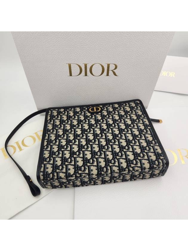 30 Montaigne Pouch Blue  Oblique Jacquard - DIOR - BALAAN 6