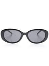 Eyewear Oval Frame Sunglasses Black - GUCCI - BALAAN 1