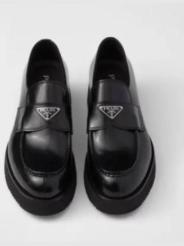 Brushed leather loafers black 2DG147055F0002 - PRADA - BALAAN 1