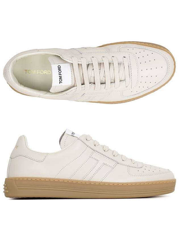 Logo Leather Low-Top Sneakers White - TOM FORD - BALAAN 2