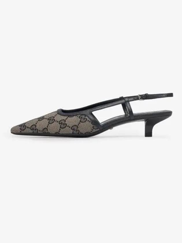 GG Supreme Canvas Slingback Heel Blue Beige - GUCCI - BALAAN 2